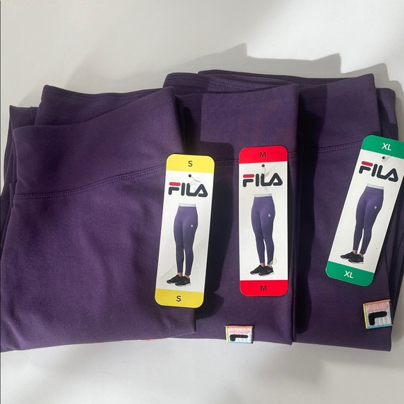Fila Women's Cotton Blend High Waisted 7/8 Leggings Gothicgrape Size Small / Z8 - Picture 9 of 9